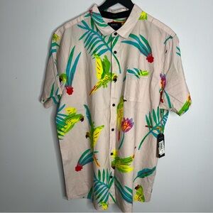 Roark Revival Journey Macaw Short Sleeve Button Down Shirt Mens XL Multicolor